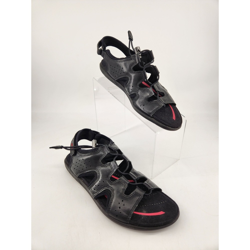 Ecco Bluma Toggle Gladiator Sport Sandals Women 38 / US 8.5 Black Leather Bungee